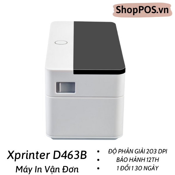 Máy in mã vạch Xprinter XP - D463B + Đế Đựng Giấy  [In Đơn Shopee-Tiktok-Lazada Từ Điện Thoại]