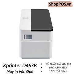 Máy in mã vạch Xprinter XP - D463B + Đế Đựng Giấy  [In Đơn Shopee-Tiktok-Lazada Từ Điện Thoại]