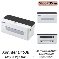Máy in mã vạch Xprinter XP - D463B + Đế Đựng Giấy  [In Đơn Shopee-Tiktok-Lazada Từ Điện Thoại]
