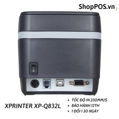Máy in hóa đơn Xprinter XP-Q832L - Tích hợp tính năng số thứ tự