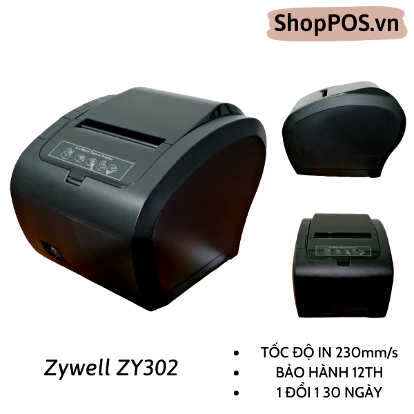 Máy in hóa đơn Zywell ZY302 [ USB - 230mm/s- Máy in giá rẻ]