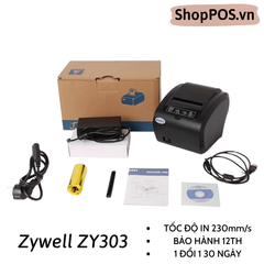 Máy in hóa đơn Zywell ZY303 [ USB + LAN - 230mm/s ] - In bếp chuyên dụng