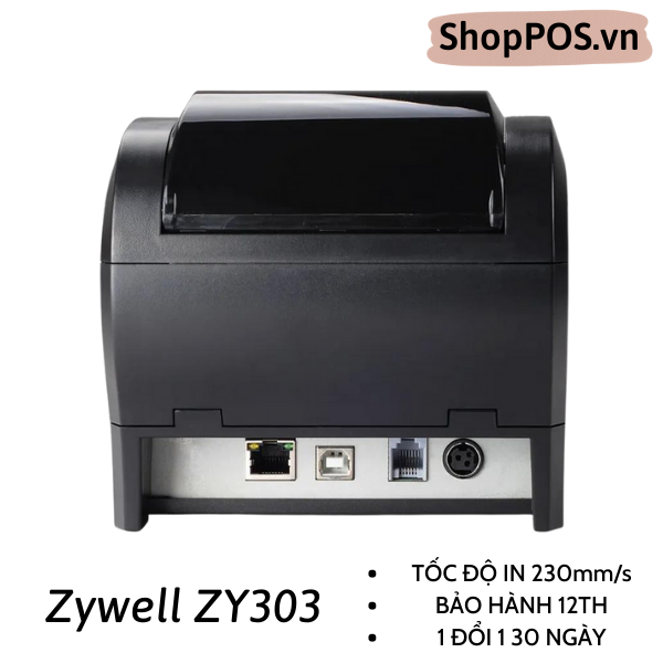 Máy in hóa đơn Zywell ZY303 [ USB + LAN - 230mm/s ] - In bếp chuyên dụng