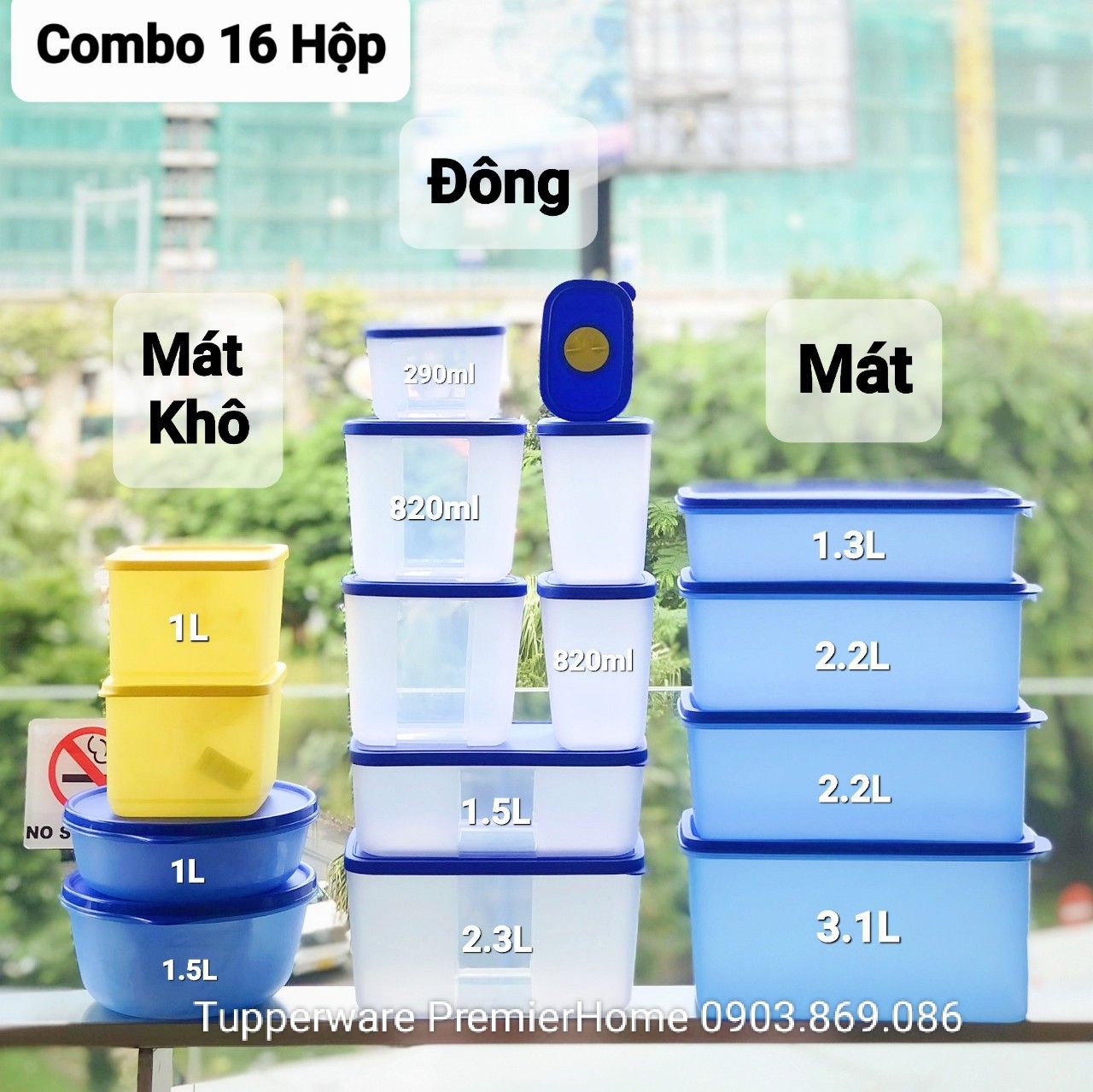  Bộ hộp trữ đông và mát Tupperware Modern Set 16 hộp 