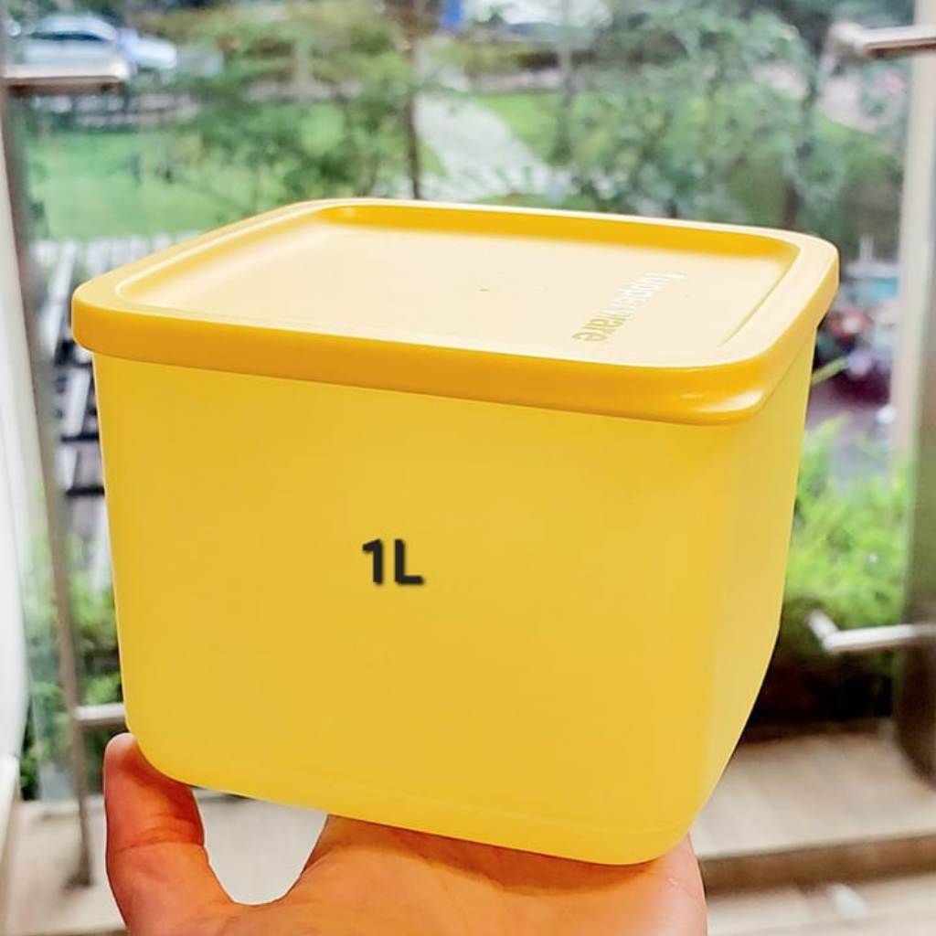  Hộp BQTP Tupperware Medium Square Round 1L( màu ngẫu nhiên- hồng - vàng) 