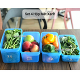  Set 4 hộp trữ mát dài Modern Tupperware 