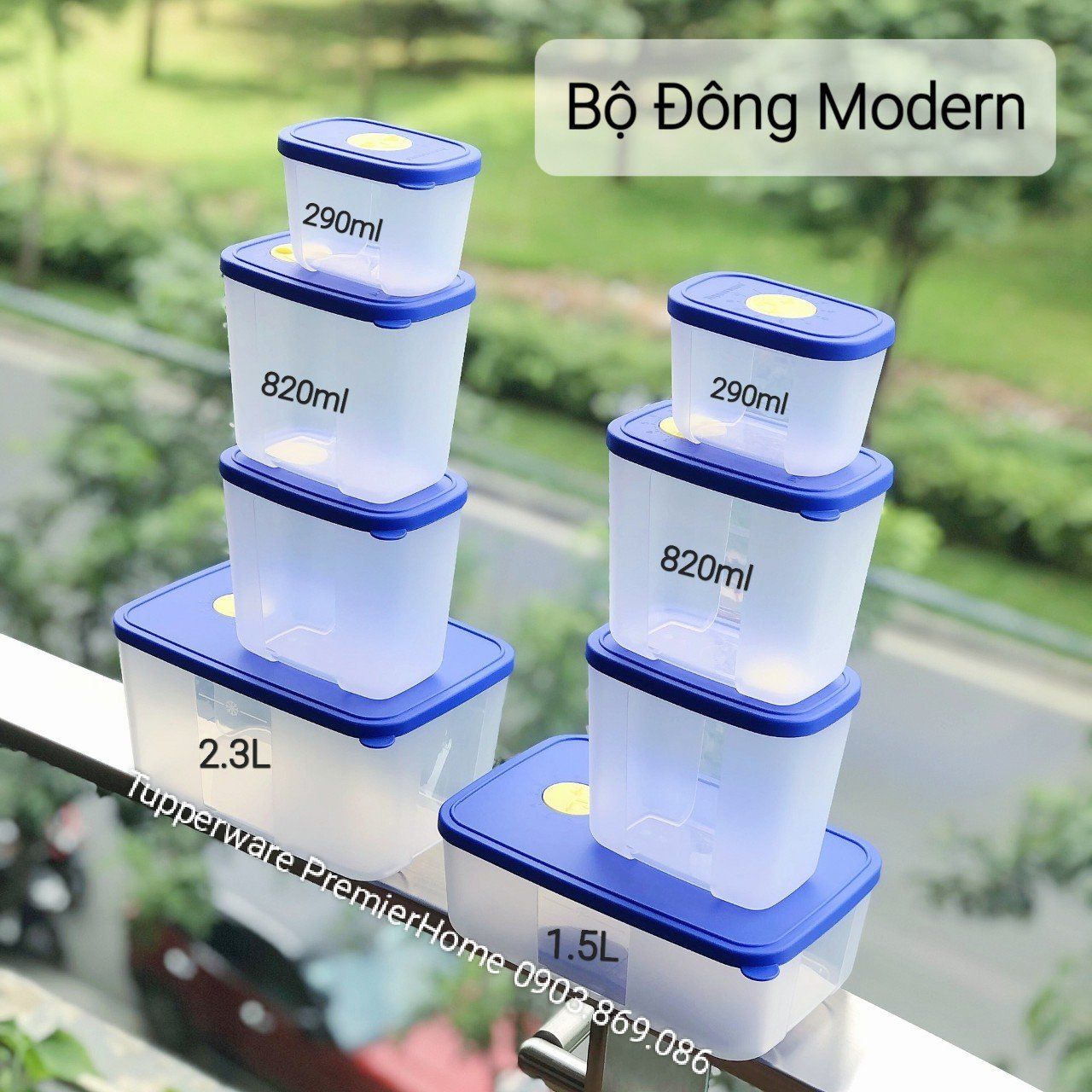  Set 8 hộp trữ đông Modern Tupperware 