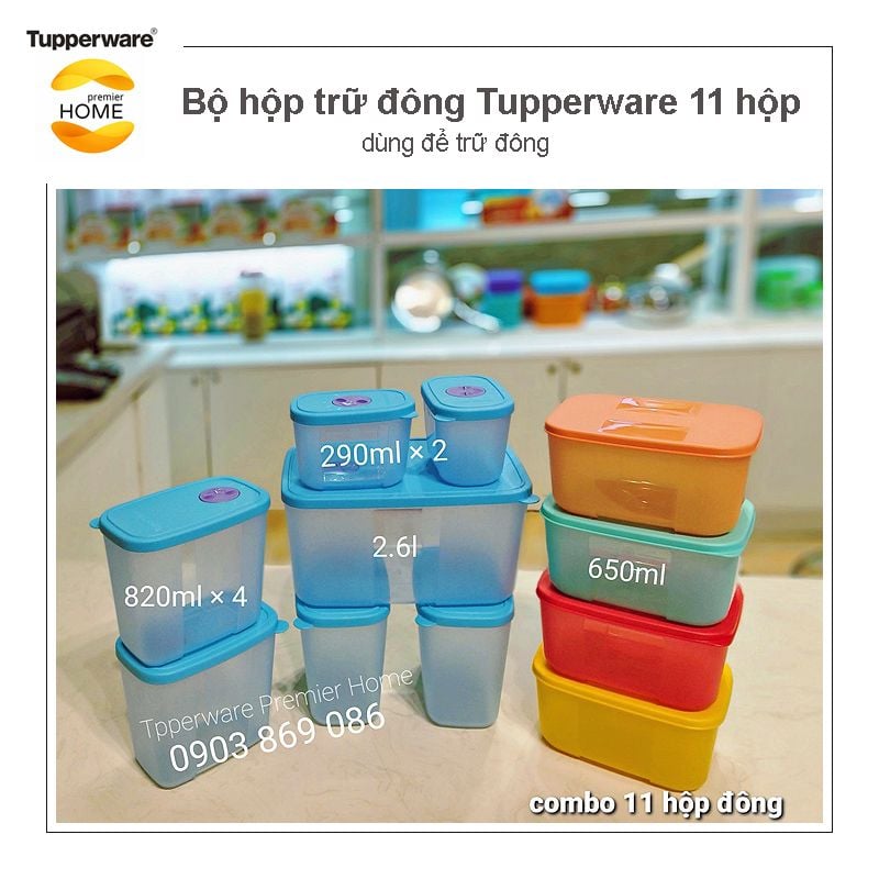 Bộ 11 hộp tủ đông Tupperware