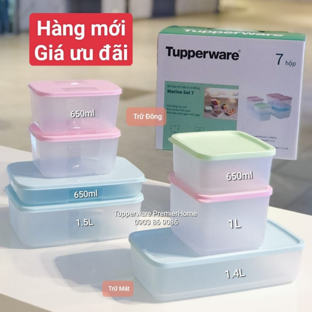  Bộ hộp bảo quản trữ mát và trữ đông Tupperware Marine set 07 