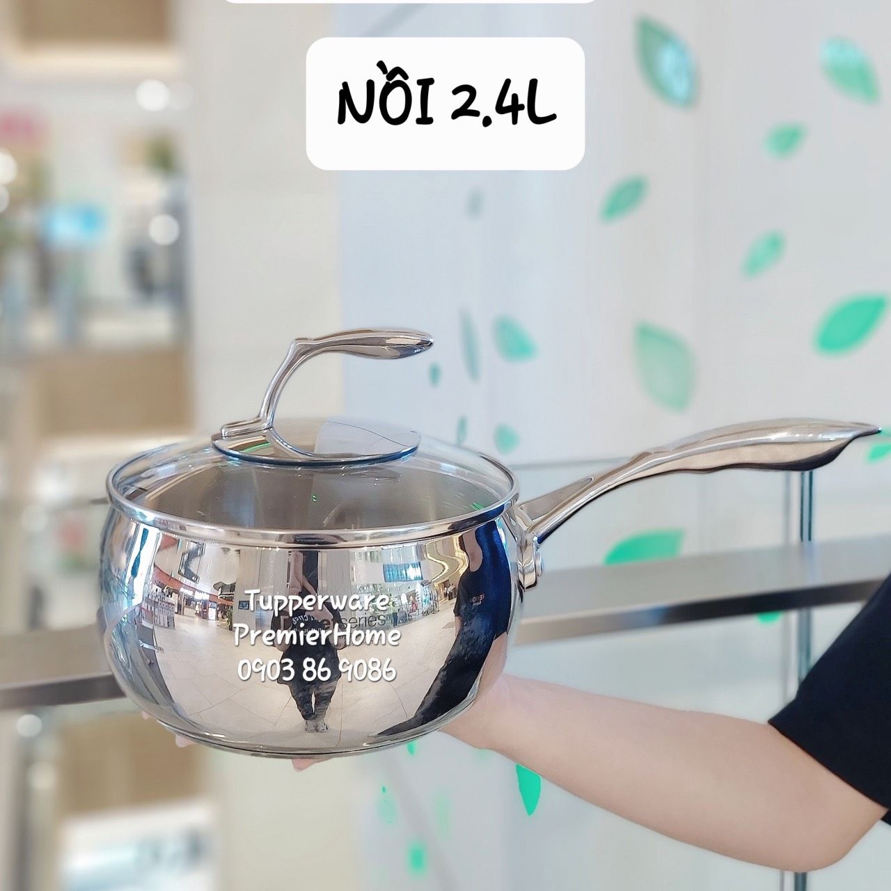  Nồi Tupperware T Chef Series Saucepan 2.4L (nắp kính) 