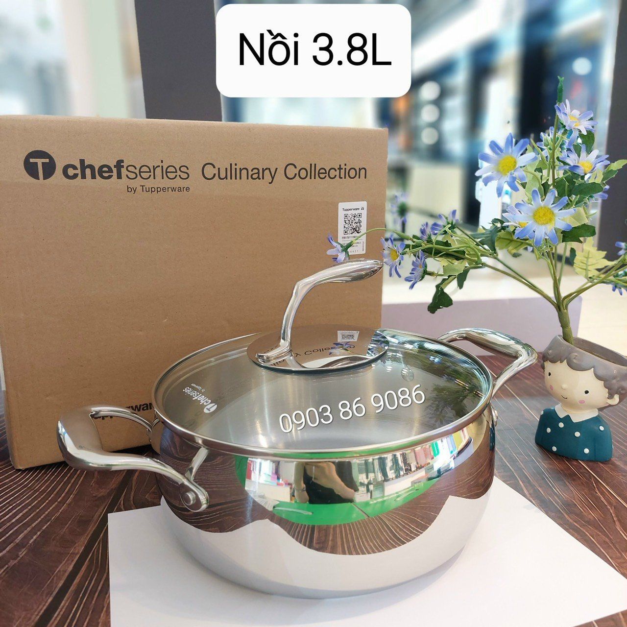  Nồi Tupperware T Chef Series Casserole 3.8L (nắp kính) 