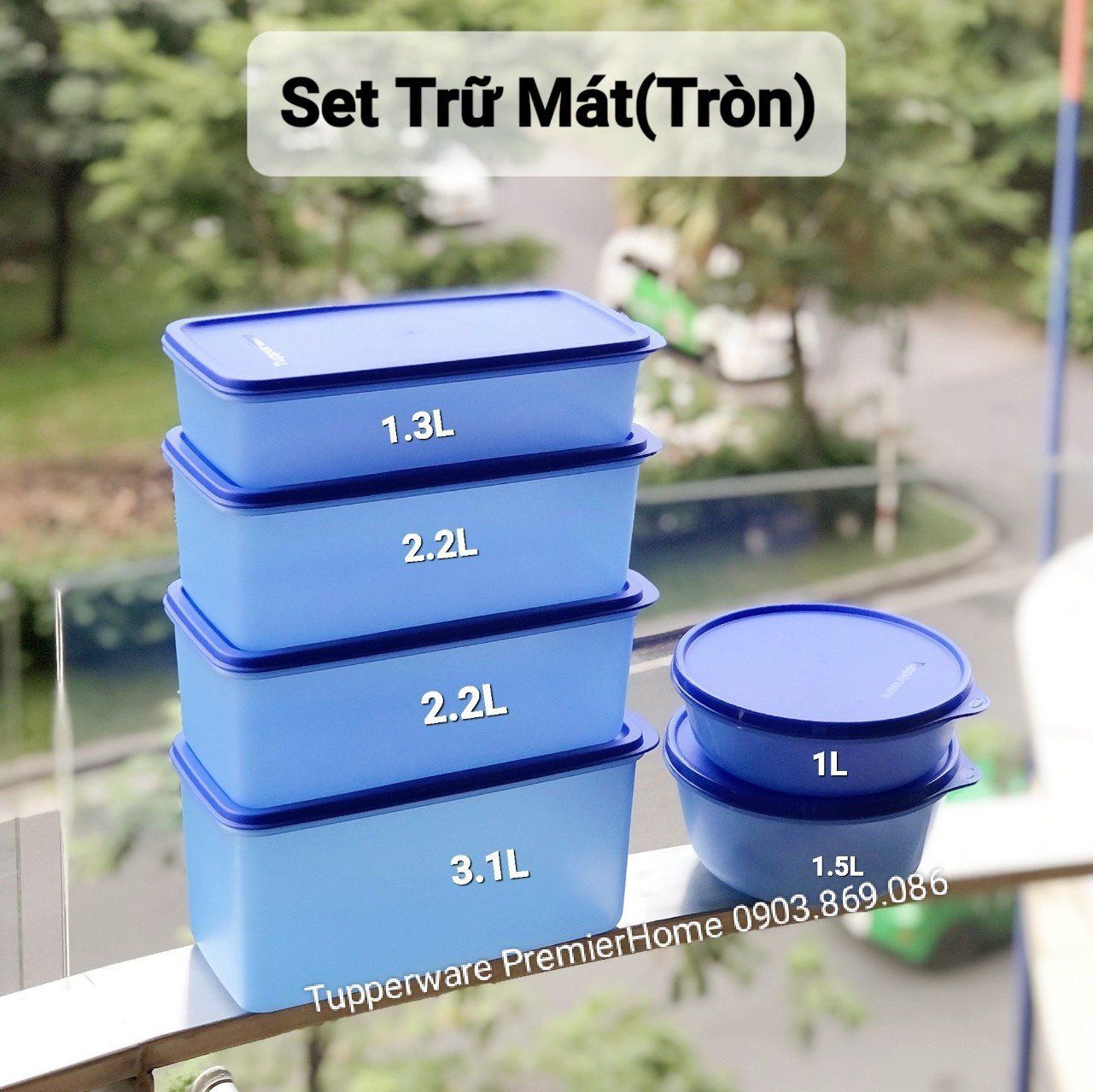  Set 6 Hộp Bảo Quản Thực Phẩm Trữ Mát & Trữ Khô Tupperware Modern (gồm 4 hộp dài, 2 hộp tròn) 