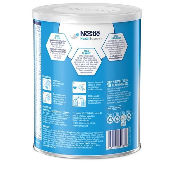  NESTLE - Sữa Kid Essentials cho trẻ biếng ăn, chậm tăng cân 800g - BAO BÌ MỚI 