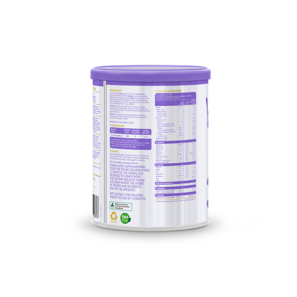  Sữa dinh dưỡng công thức dành cho trẻ từ 12-36 tháng tuổi: Bubs Supreme Toddler Milk Drink 3 