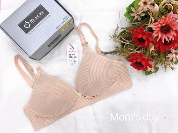 Áo lót Bầu và cho con ti Mom'sday Hàn Quốc kẻ vân MB11003 ( Màu Da)