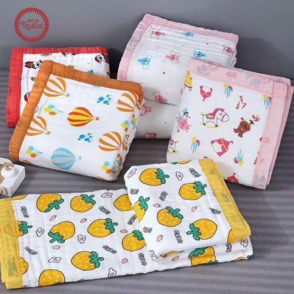 Khăn đa năng cotton 4l/6l bo viền Mom Trusted