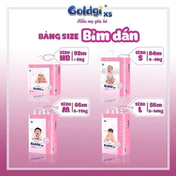 Bỉm quần Goldgi X5 đủ size