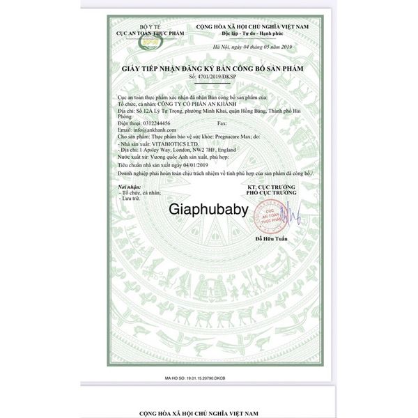 Vitamin Bú sau sinh ( Pregnancare  NK)