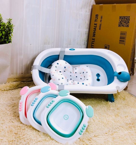 Chậu tắm gấp gọn Mom Trusted kèm phao size đại chính hãng