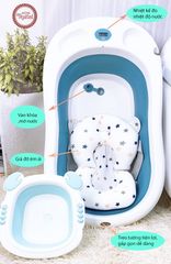 Chậu tắm gấp gọn Mom Trusted kèm phao báo nhiệt độ nước