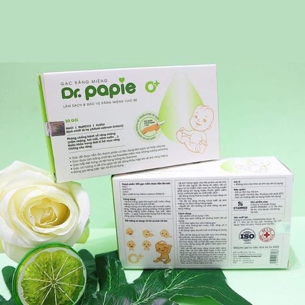 Gạc rơ lưỡi Dr Papie 0m+ Hộp 30 gói