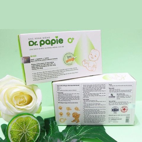 Gạc rơ lưỡi Dr Papie 0m+ Hộp 30 gói