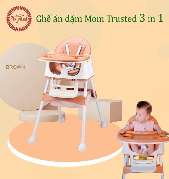 Ghế ăn dặm đa năng 3 in 1 Mom Trusted chính hãng phiên bản 2025