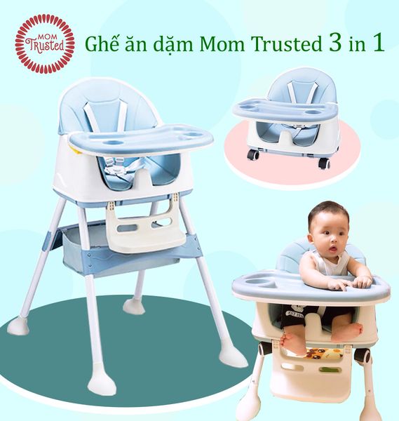 Ghế ăn dặm đa năng 3 in 1 Mom Trusted chính hãng phiên bản 2025