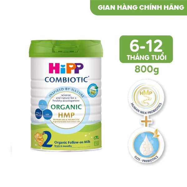 Sữa HiPP Organic số 2 800g – Dinh Dưỡng Hữu Cơ Chuẩn Châu Âu Cho Bé 6–12 Tháng Tuổi