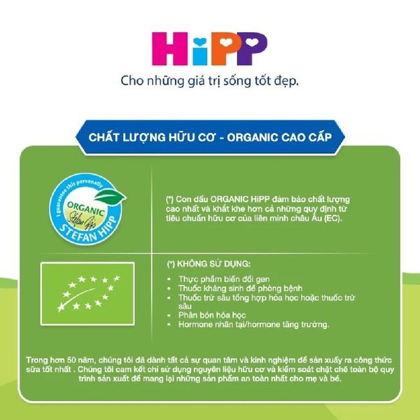 Sữa HiPP Organic số 2 800g – Dinh Dưỡng Hữu Cơ Chuẩn Châu Âu Cho Bé 6–12 Tháng Tuổi
