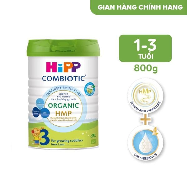 Sữa HiPP Organic Số 3 800g Cho Bé 1-3 Tuổi – Dinh Dưỡng Chuẩn Hữu Cơ Từ Đức