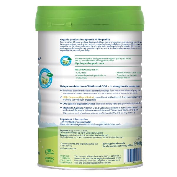 Sữa HiPP Organic Số 4 (800g) – Dinh Dưỡng Hữu Cơ Chuẩn Đức Cho Trẻ Trên 3 Tuổi