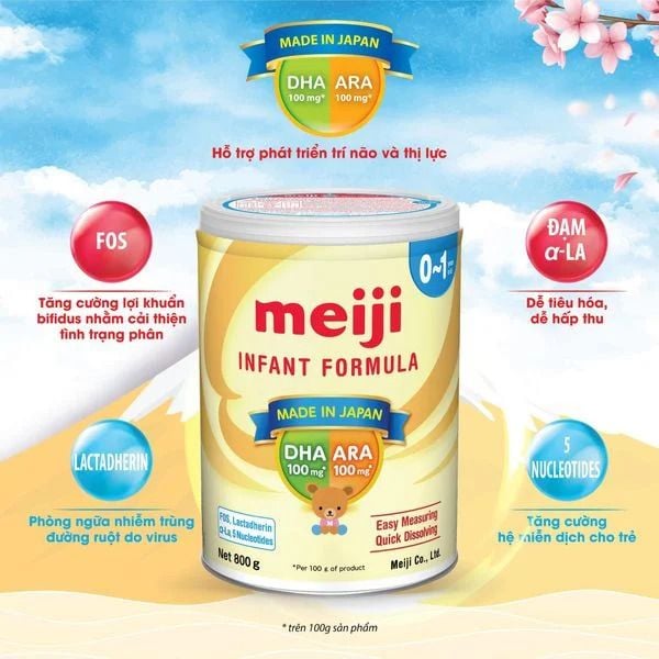 Sữa Meiji nhập khẩu số 0 800g (0 - 1 tuổi)