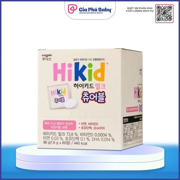 Sữa HIKID Dạng Viên Hộp 60 Viên – Tăng Chiều Cao, Bổ Sung Canxi Cho Trẻ Từ 2