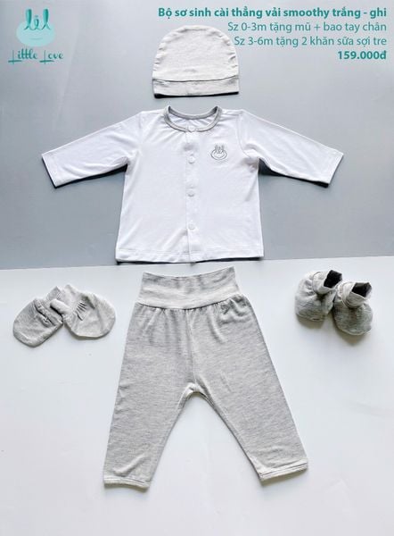 Bộ quần áo cài thẳng sơ sinh little love