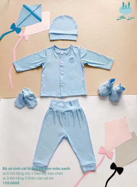 Bộ quần áo cài thẳng sơ sinh little love