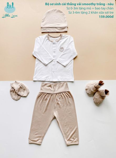 Bộ quần áo cài thẳng sơ sinh little love