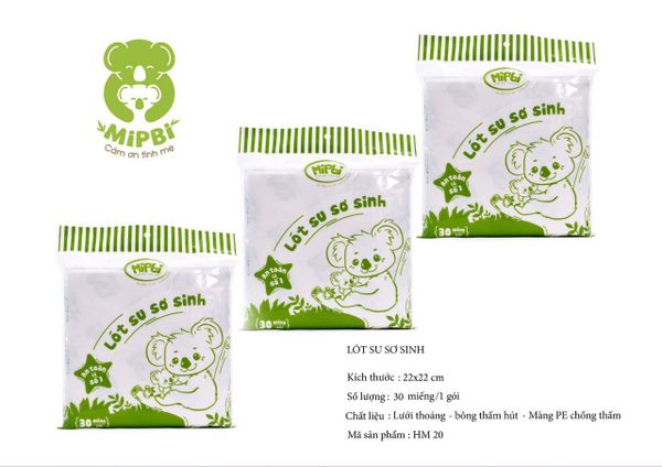 Lót phân su sơ sinh Mipbi