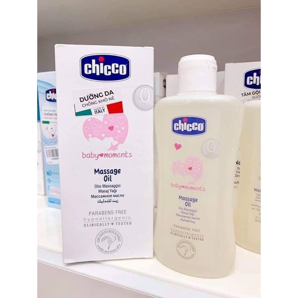 Dầu mát-xa chiết xuất cám gạo 0M+ Chicco 200ml