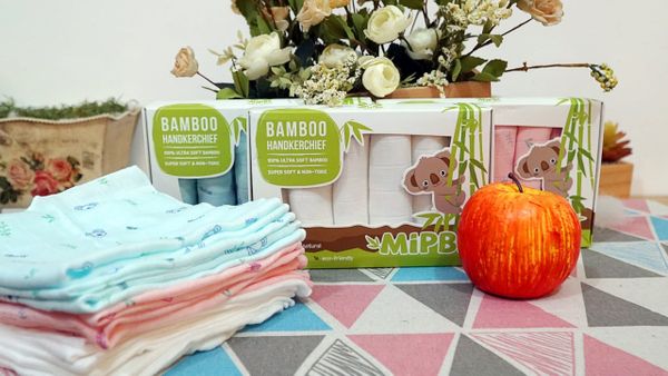 Khăn sữa Mipbi sợi tre 30 x 30cm (hộp 6 khăn)