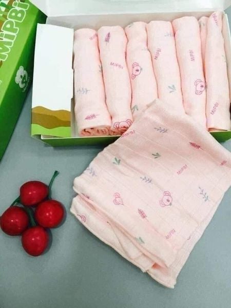 Khăn sữa Mipbi sợi tre 30 x 30cm (hộp 6 khăn)