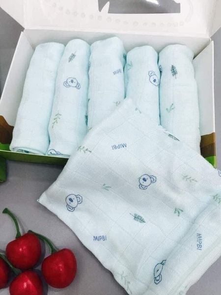 Khăn sữa Mipbi sợi tre 30 x 30cm (hộp 6 khăn)
