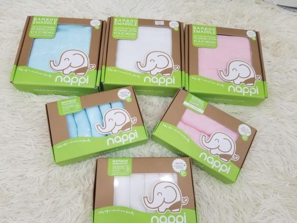 Khăn tắm sợi tre Nappi 77 x 77 cm ( hộp 2 chiếc)