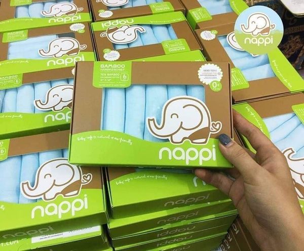 Khăn sữa sợi tre Nappi (hộp 6 cái)