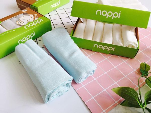 Khăn sữa sợi tre Nappi (hộp 6 cái)