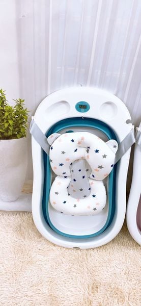 Chậu tắm gấp gọn Mom Trusted kèm phao báo nhiệt độ nước