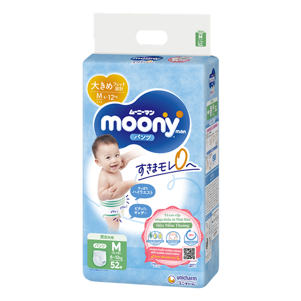 Bỉm Moony Xanh tiêu chuẩn đủ size