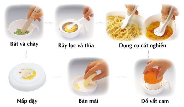 Bộ dụng cụ chế biến ăn dặm Richell