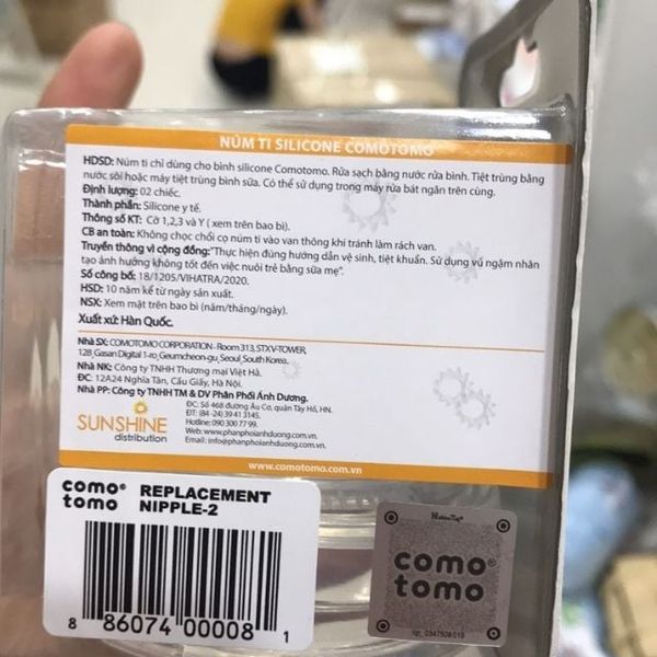 Núm ti silicone Comotomo đủ size