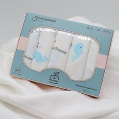 Set 5 Khăn Sữa Sợi Tre Lụa Cá Heo Lapomme